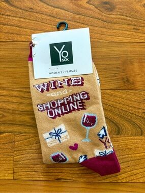 NWT! YoSox Wine & Shopping Online Socks
